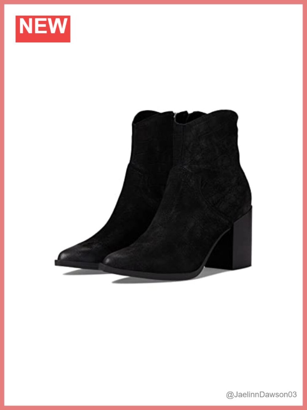 Women's Cate Ankle Bootie Pointed Toe Block Heel Zip Closure